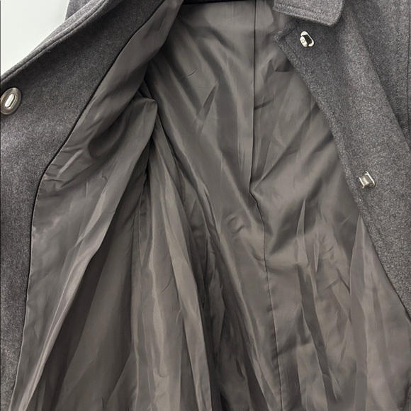 Express Gray Wool Blend Belted Short Trench Peacoat Military Jacket - Picture 9 of 10